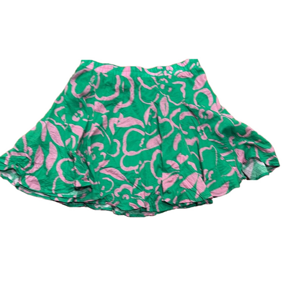 Anthropologie / Velvet Green Pink Elsa Printed Cotton Skirt | Size XS - Picture 2 of 6